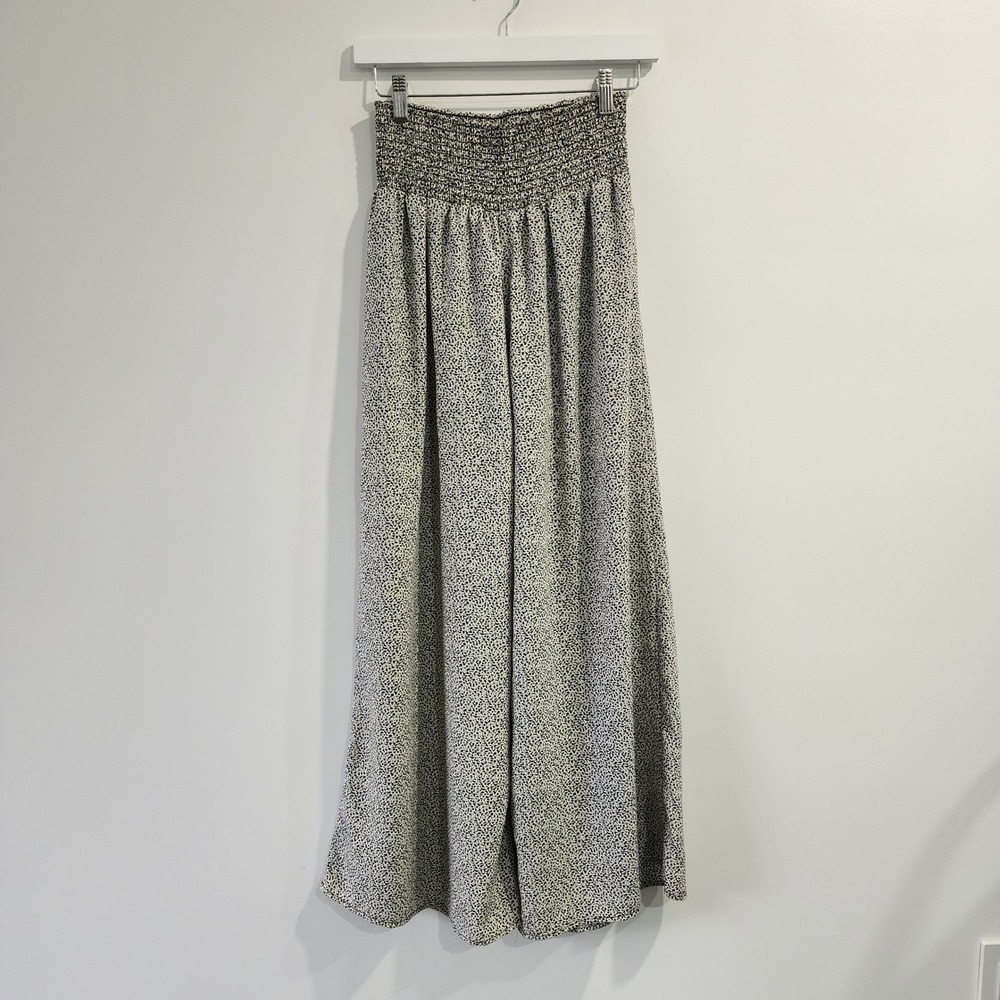 Sienna Sky Wide Leg Pants Womens Medium Black White Boho Palazzo Flowy Summer